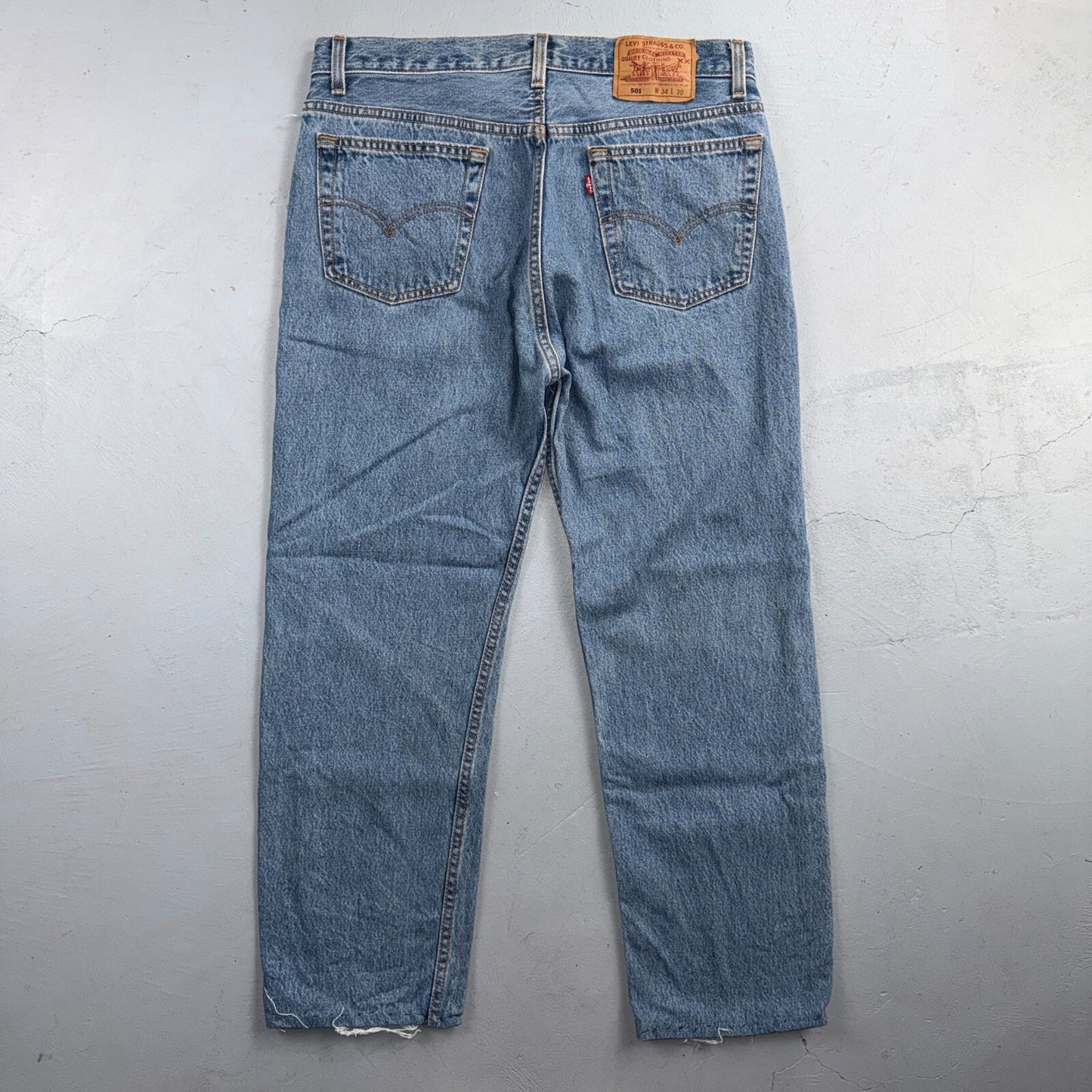 Levis 501 Vintage 90s USA XX Straight Leg Jeans Blue Light Wash 34x30 Act 33x26