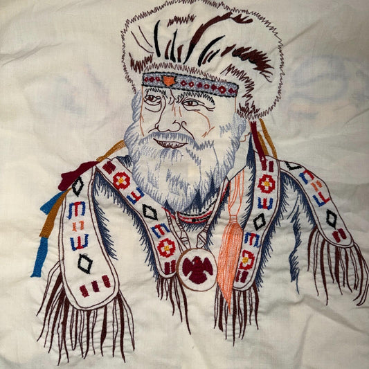 Kennington VTG Rocking K Ranchwear Shirt M Native Chief Pearl Snap Western 70s