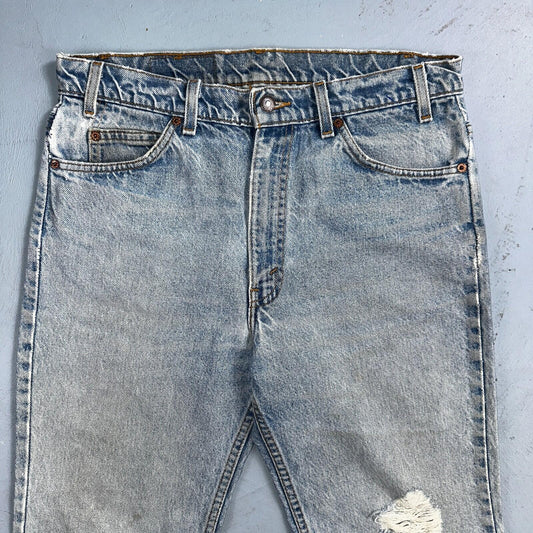 Levis 517 Vintage 80s USA Orange Tab Bootcut Flare Blue Worn Jeans Act 32x29