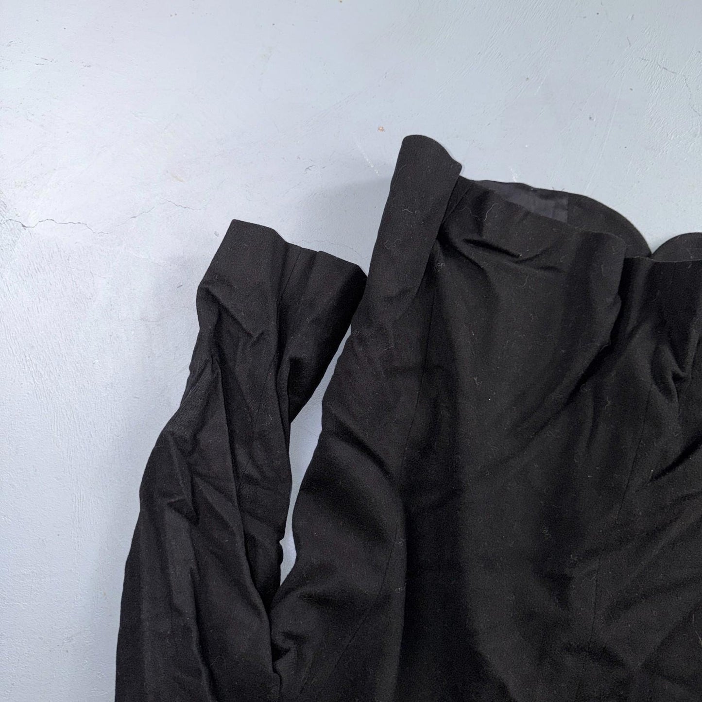 VTG LL Bean Blazer Womens 12P Black Wool Cashmere Blend 2 Button Jacket