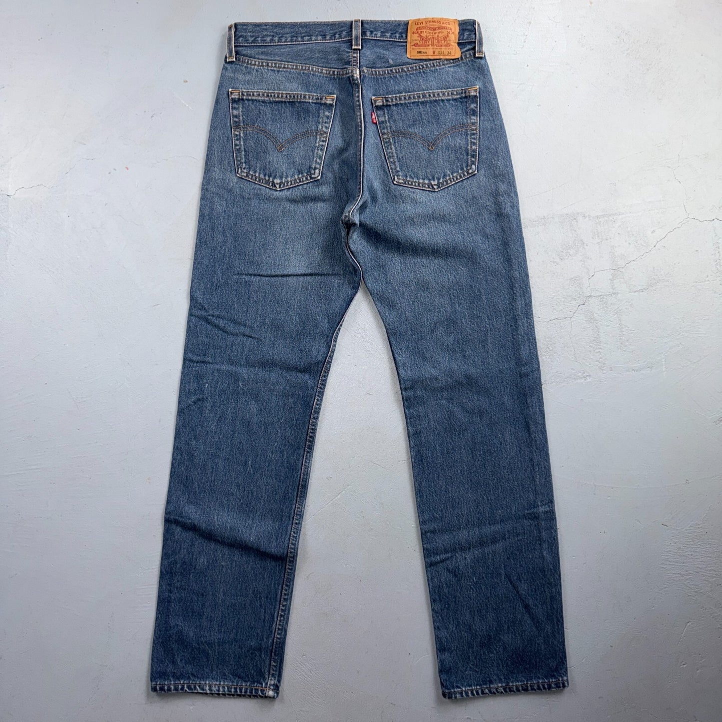 Levis 501 Vintage 90s USA XX Straight Leg Jeans Blue Med Wash 33x34 Act 31x31
