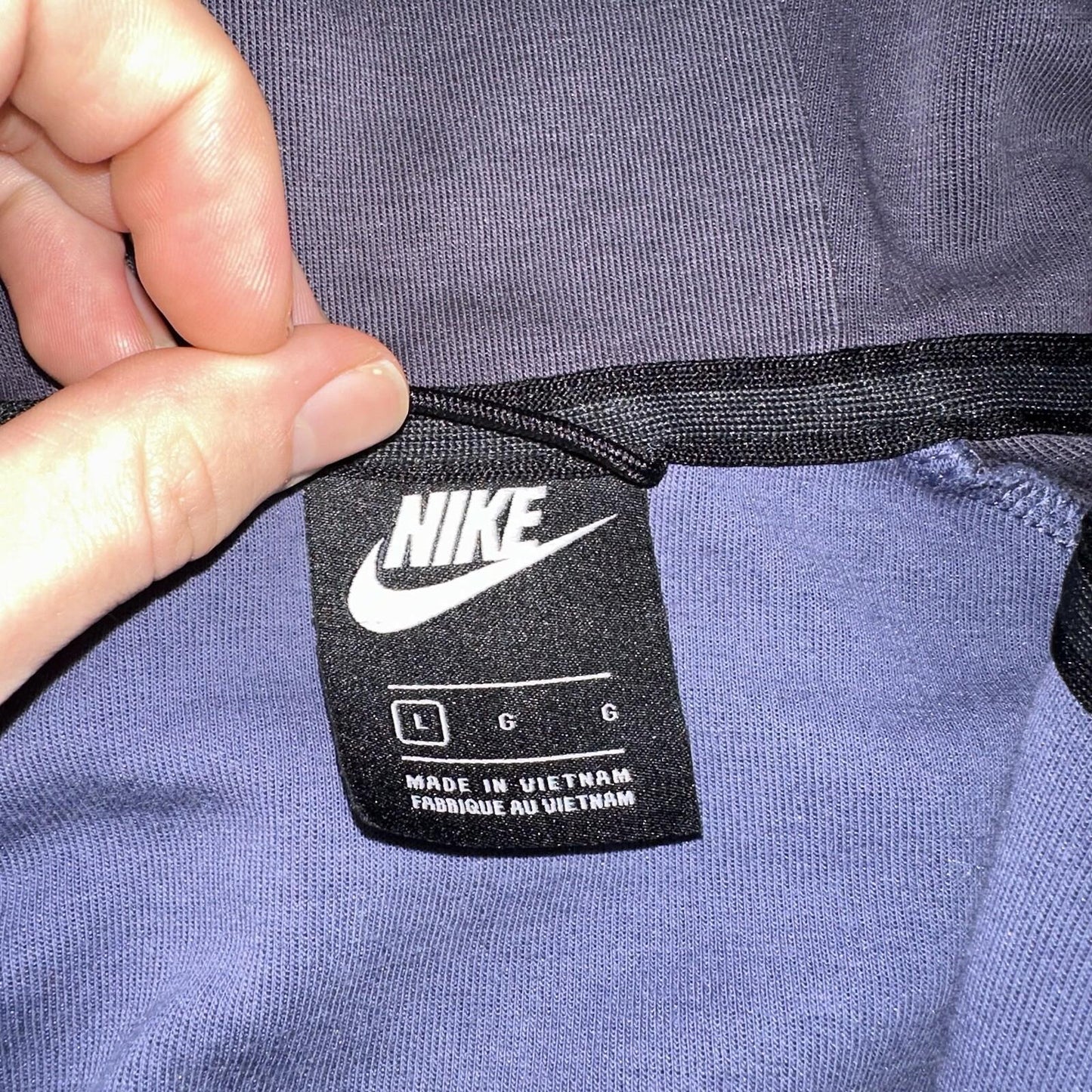 Nike Tech Womens Blue Zip Up Hoodie Large Navy Gym Sports Tight