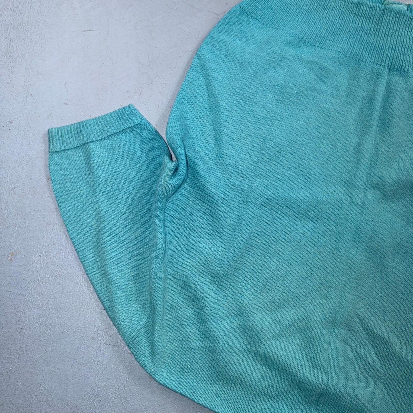 VTG 1940s 1950s Wool Cardigan Sweater Rockabilly Womens Knit Blue Button Rabbit