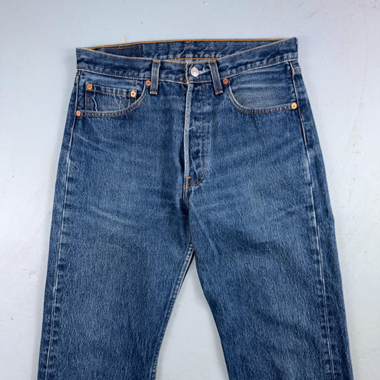 Levis 501 Vintage 90s USA XX Straight Leg Jeans Blue Med Wash 32x36 Act 31x33