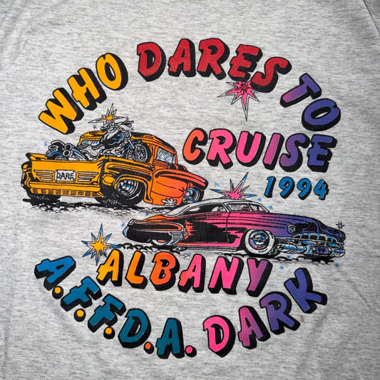 DARE To Cruise Vintage T Shirt 1994 Colorful Graphic Cars Hot Rod Albany Oregon