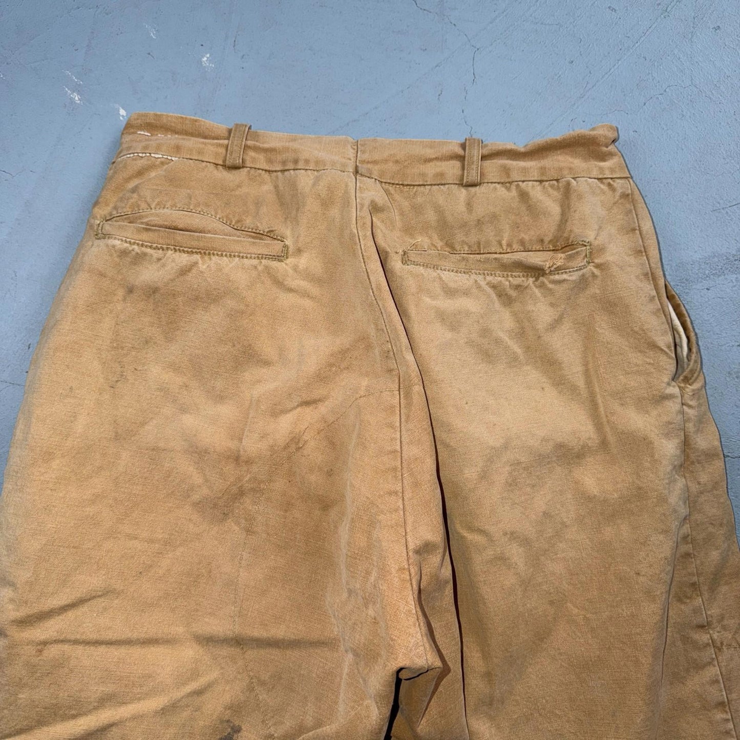 VTG 50s 60s Duxback Pants Falcon 28x27 Khaki Casual Creased Outdoor Rockabilly