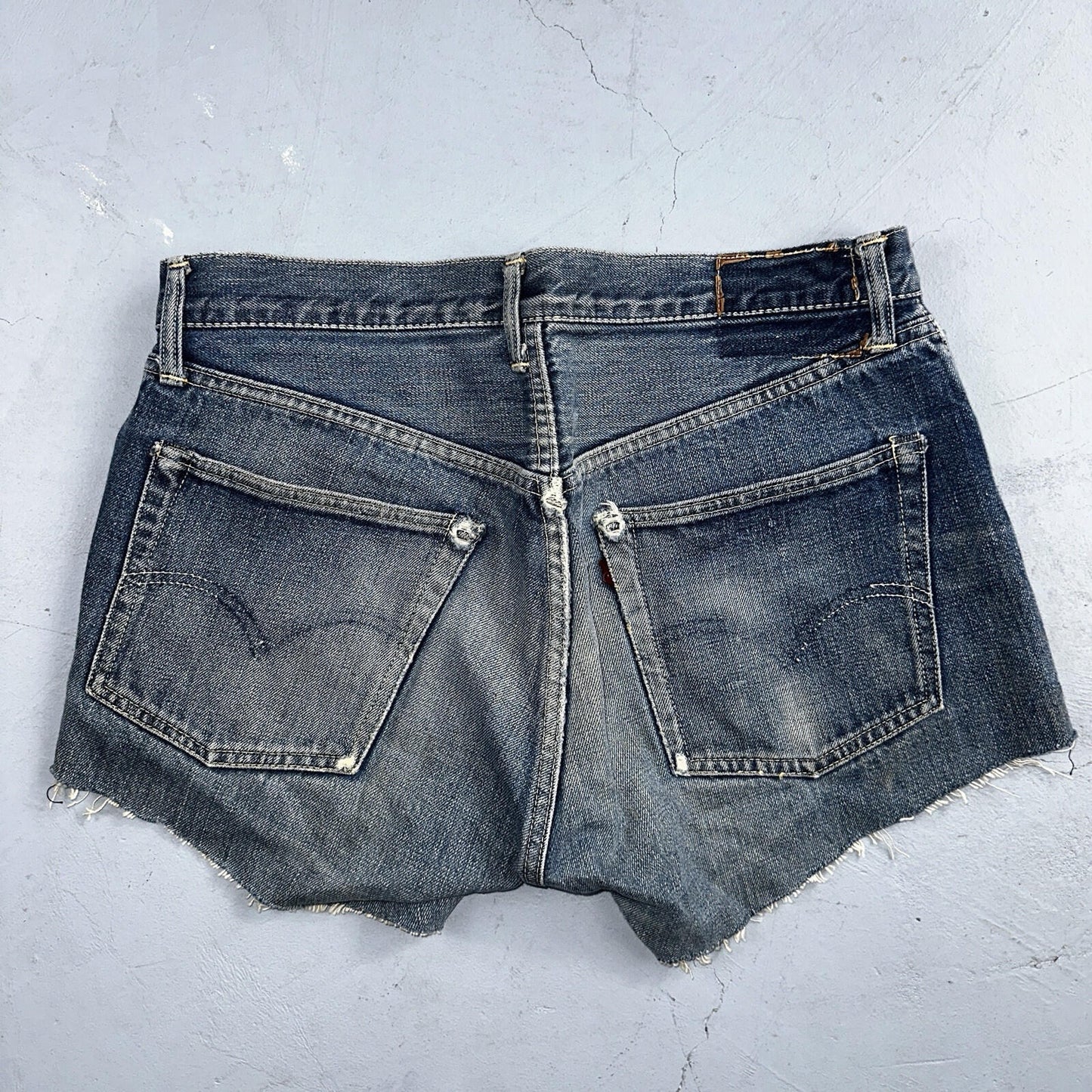 Vintage LEVIS 501XX Jeans Big E 1950s Redline Selvedge USA Jerky 40s Shorts Cut
