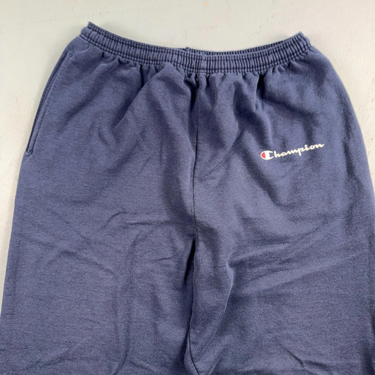90s Vintage Champion Sweatpants Navy Blue Flat Cuffs Large Capri Cut