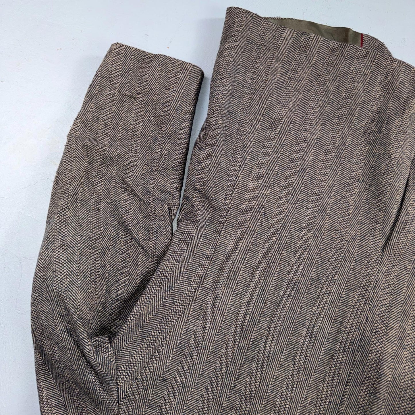 VTG Farah Wool Tweed Blazer Jacket Sport Suit Coat Gray Size 42L Herringbone
