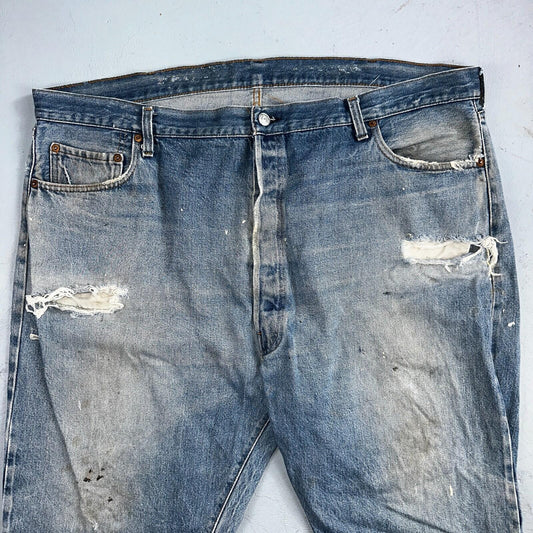 Levis 501 Vintage 80s Redline Selvedge USA XX Jeans Light Wash 48x30 Act 44x26