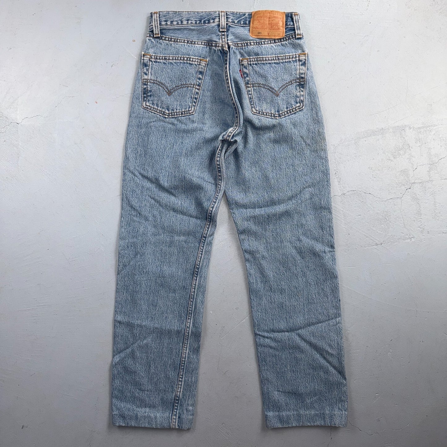 Levis 501 Vintage 90s USA XX Straight Leg Jeans Blue Light Wash 29x36 Act 27x28