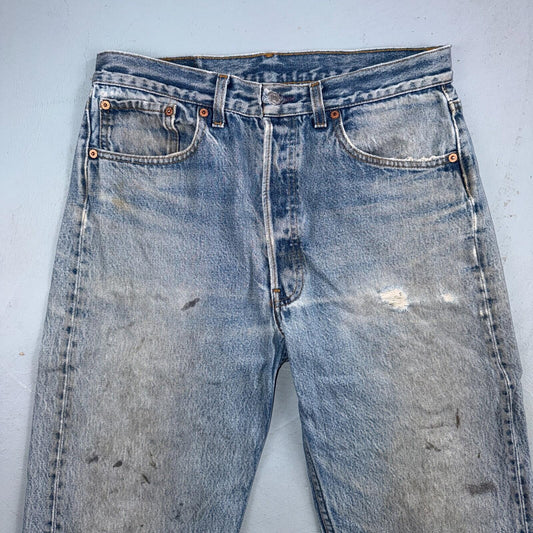 Levis 501 Vintage 80s USA XX Straight Leg Jeans Blue Med Wash 34x38 Act 31x33