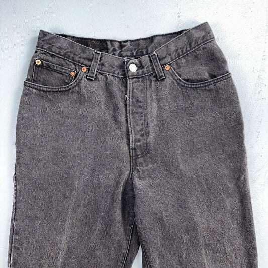 Levis 501 Vintage 90s USA XX Straight Leg Jeans Black Wash 11 Act Altered 27x26
