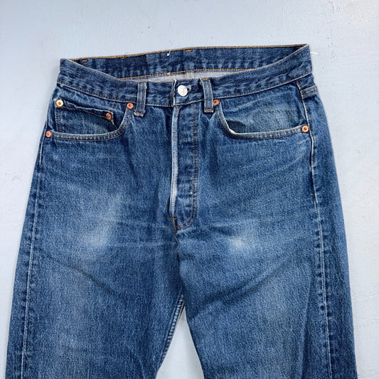 Levis 501 Vintage 80s USA XX Straight Leg Jeans Blue Med Wash 33x36 Act 30x31