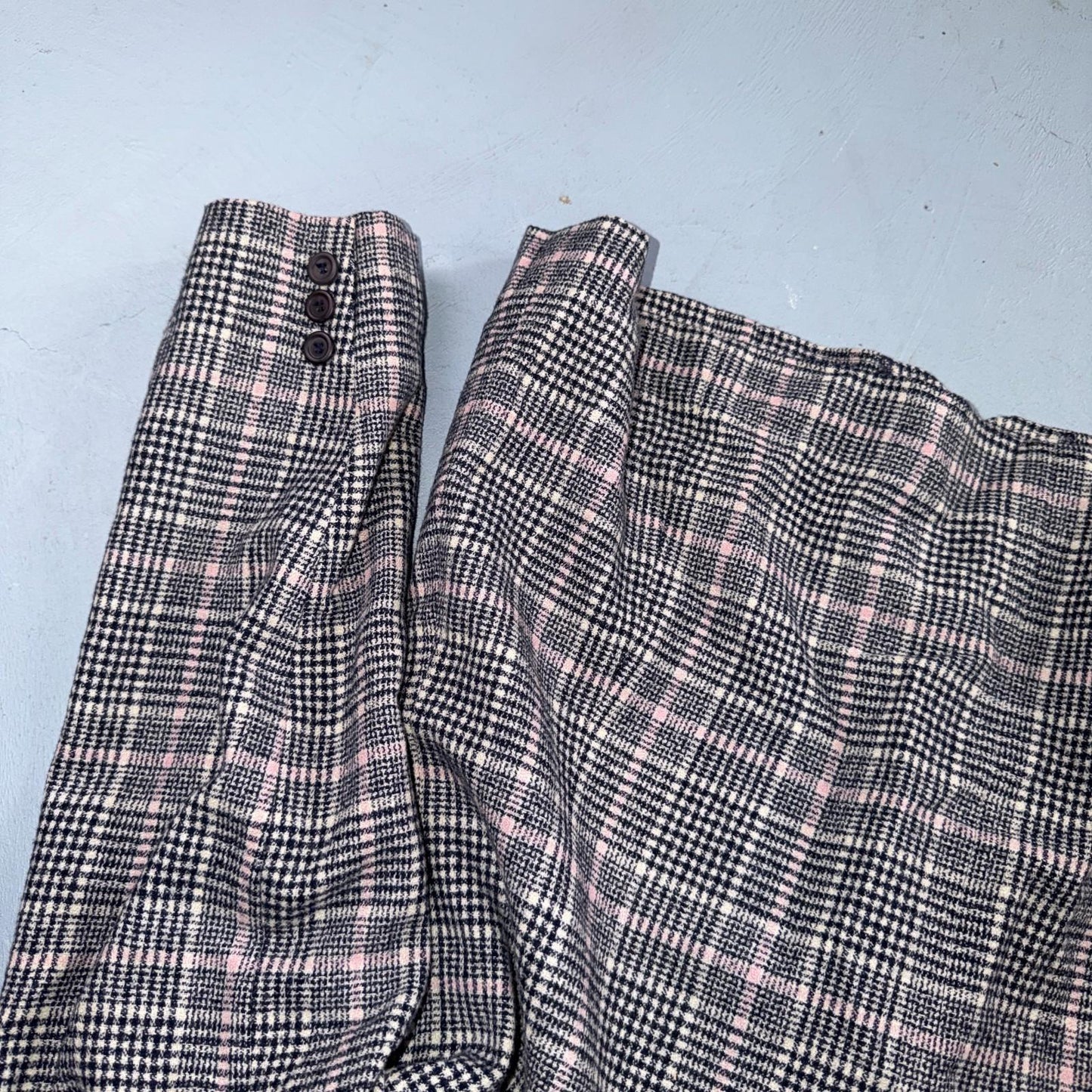 Pendleton 100% Virgin Wool Blazer Womens 16 Gray Plaid One Button Pockets