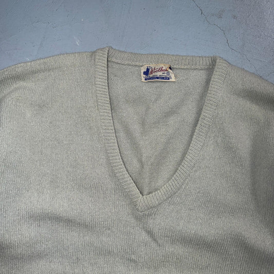 VTG 1940s 1950s Wool Fur Pullover Sweater Rockabilly Mens V Neck Lord Jeff