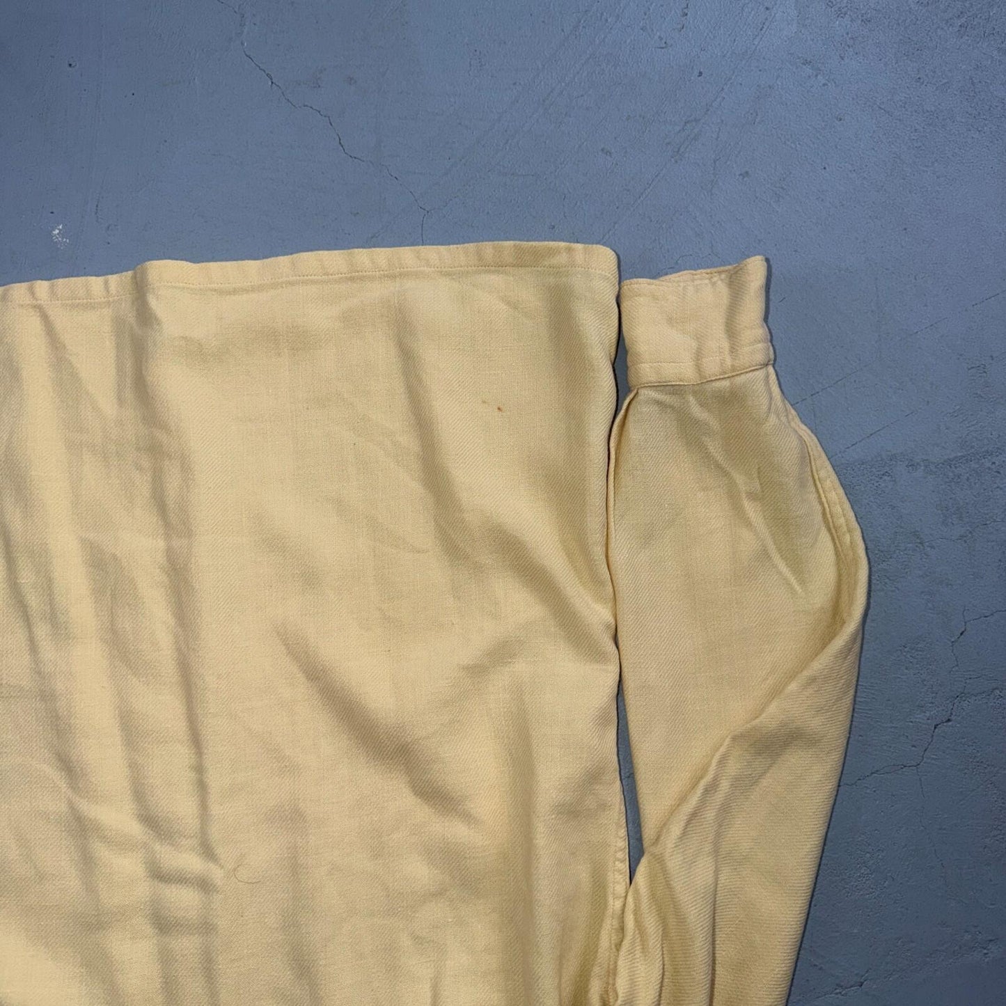 Vtg 50s Rockabilly Butter Yellow Board Shirt Shacket 2-Pocket Straight Hem S