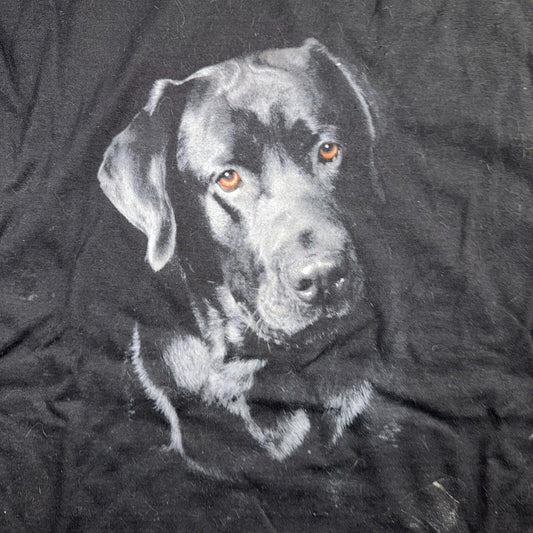 Black Lab Dog VTG T Shirt Art Photograph Animals Grunge Music Ducks Graphic 2XL