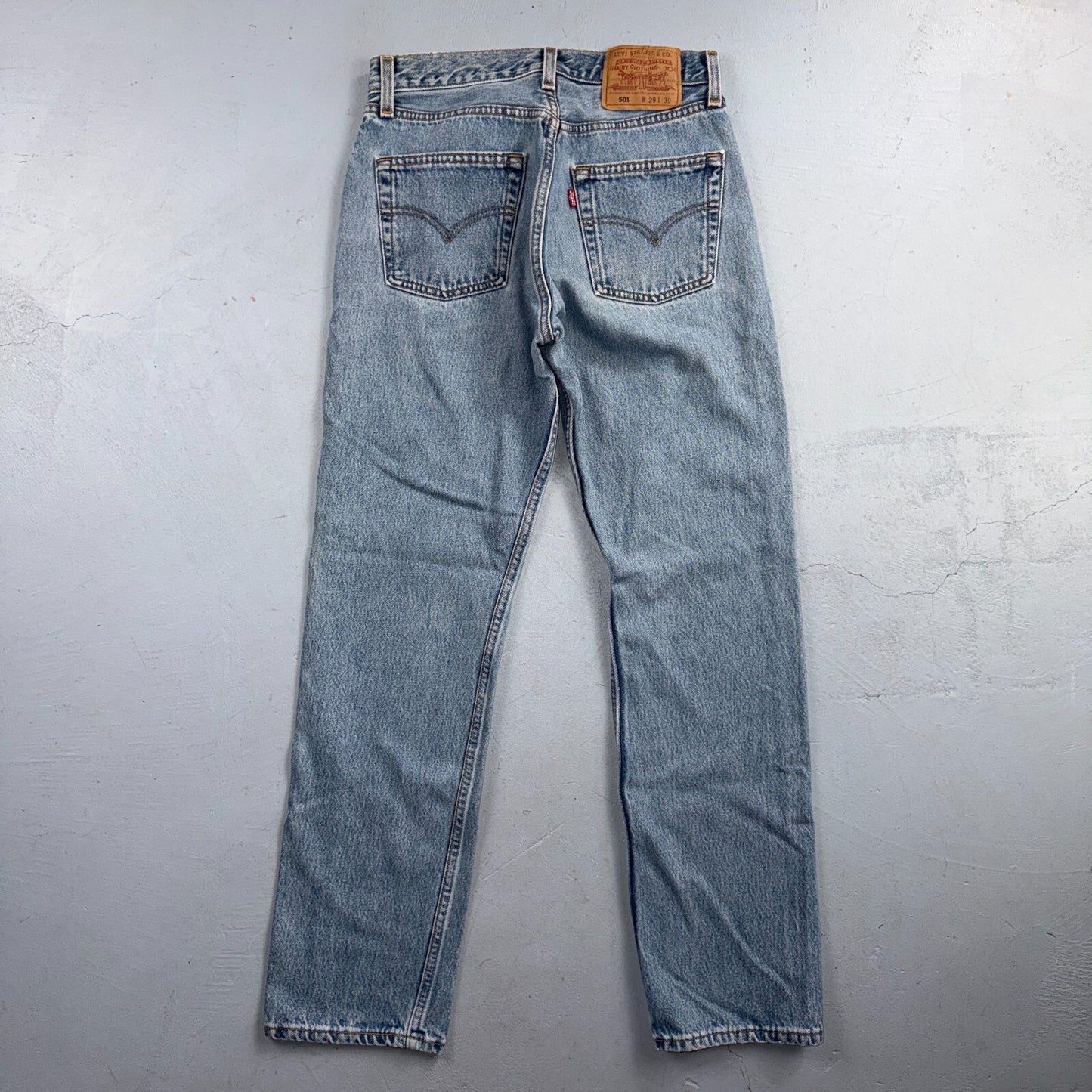 Levis 501 Vintage 90s USA XX Straight Leg Jeans Blue Light Wash 29x30 Act 27x29