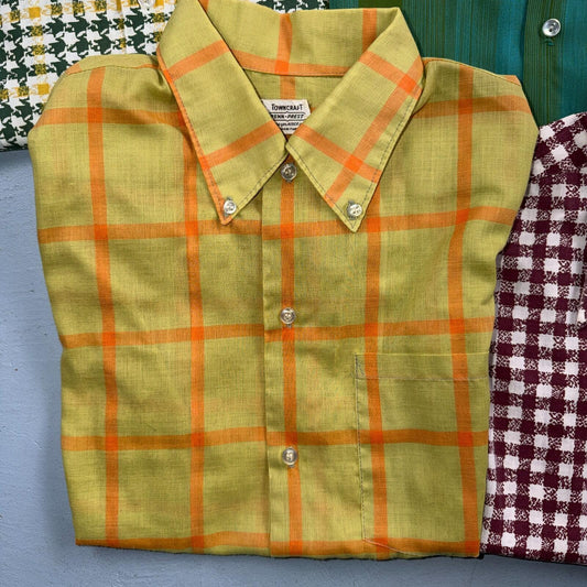 VTG Penneys Boys Button Shirt Size 18 1950s Rockabilly Lot Towncraft 60s Stripes