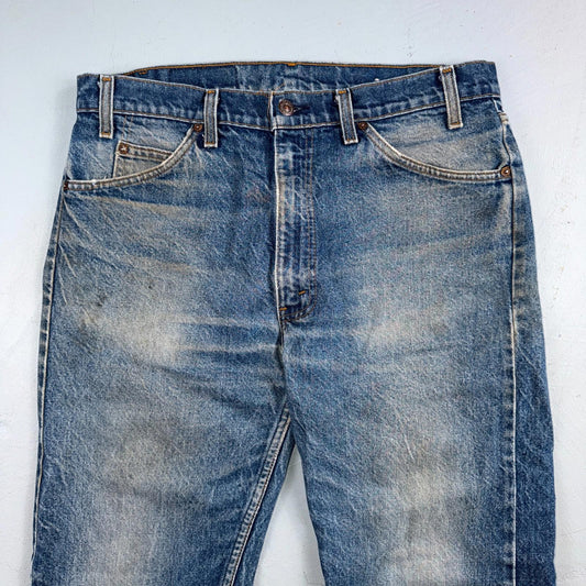 Levis 505 Vintage 80s USA Orange Tab Straight Blue Jeans Med Was 36x30 Act 34x29
