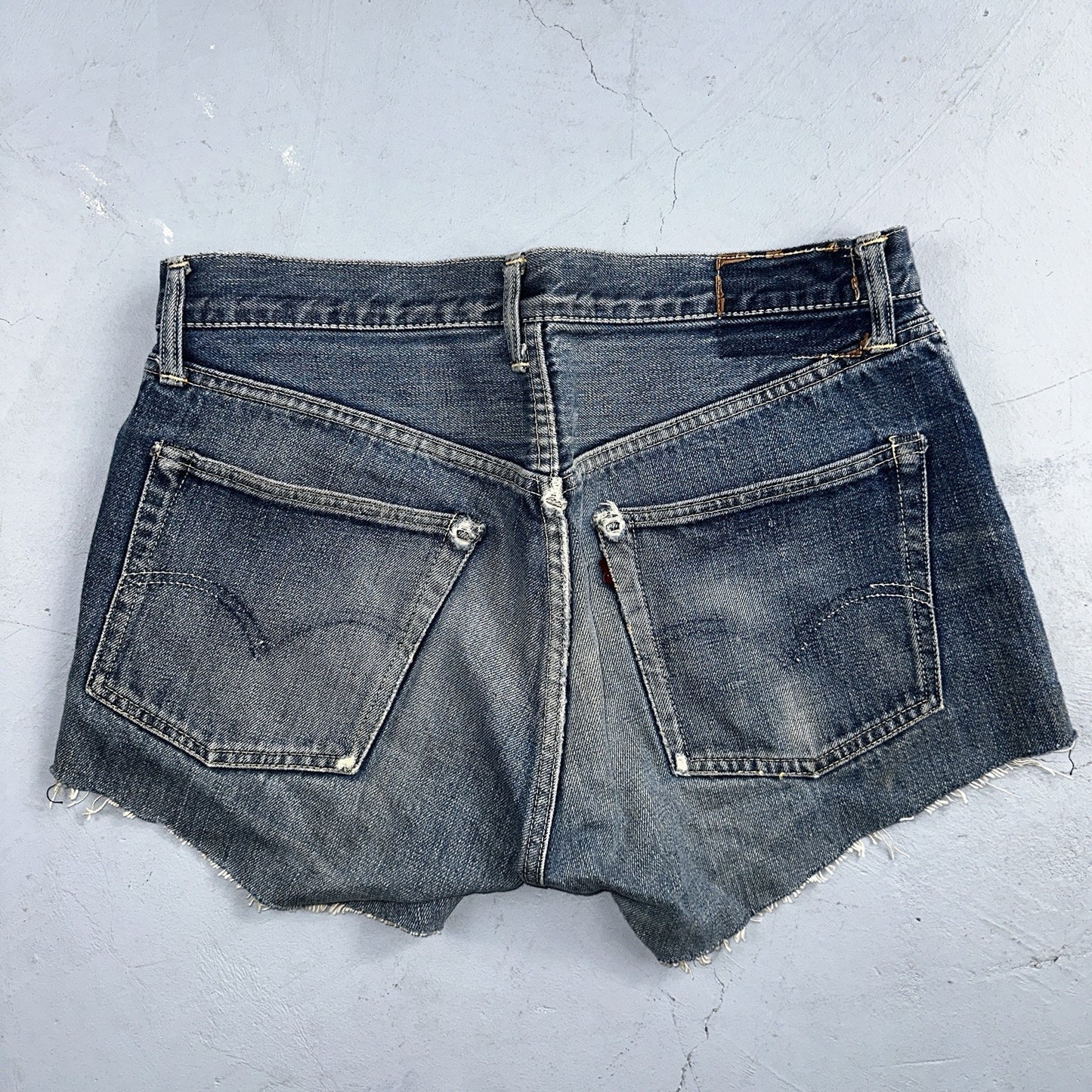 Vintage LEVIS 501XX Jeans Big E 1950s Redline Selvedge USA Jerky 40s Shorts Cut