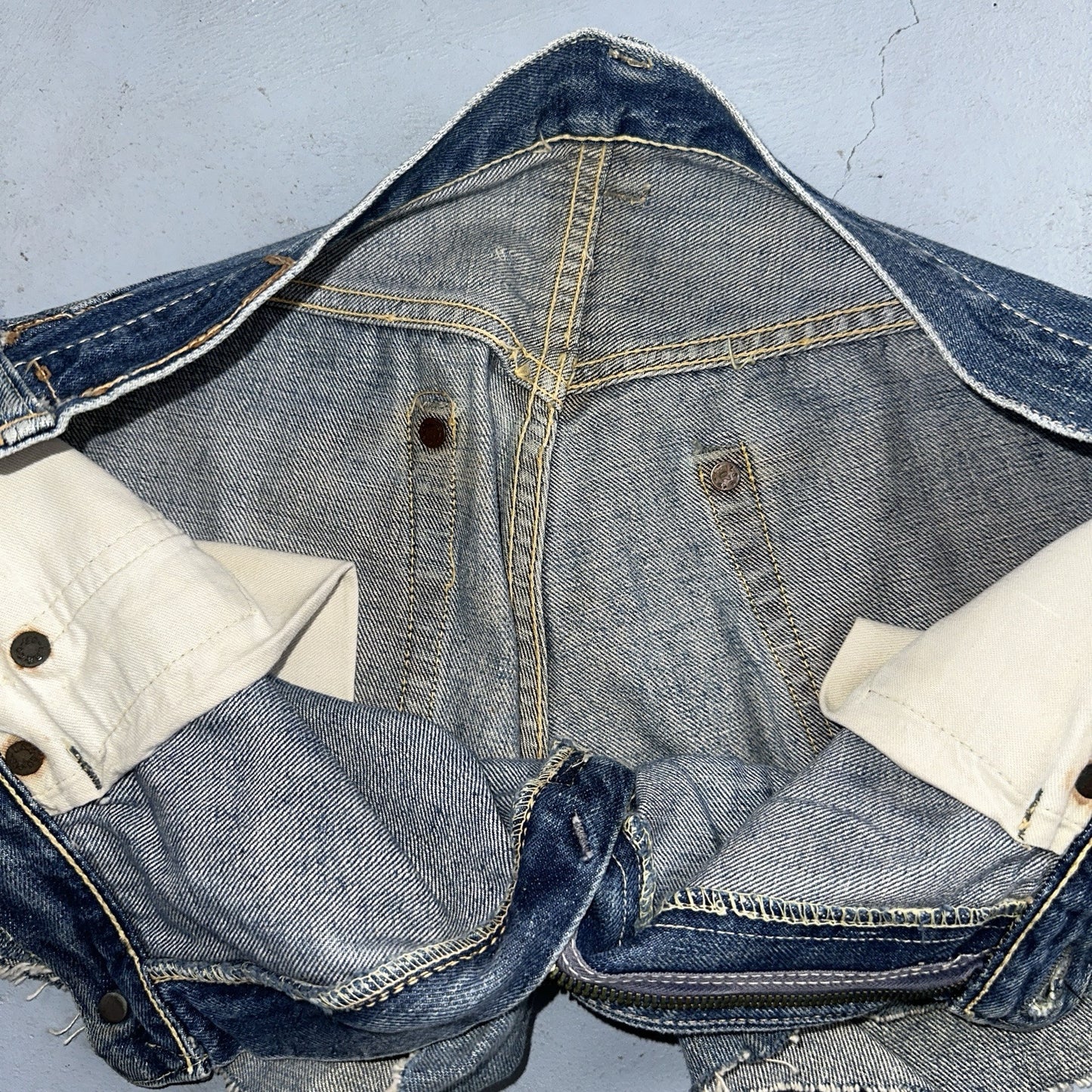 Vintage LEVIS 501XX Jeans Big E 1950s Redline Selvedge USA Jerky 40s Shorts Cut