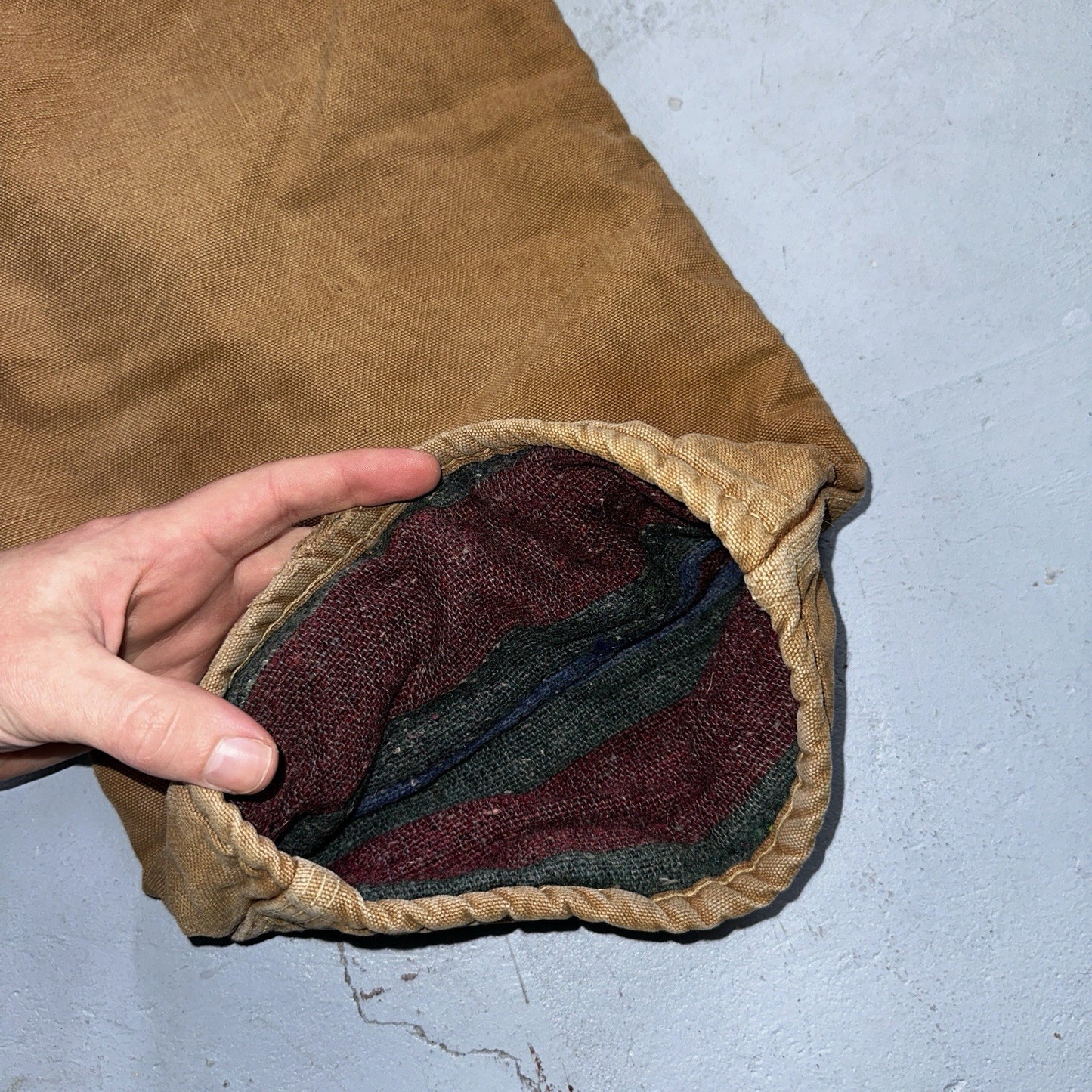 Carhartt VTG 50s 60s Double Knee Heart Logo Brown Canvas Pants 32x32 Wool Lined