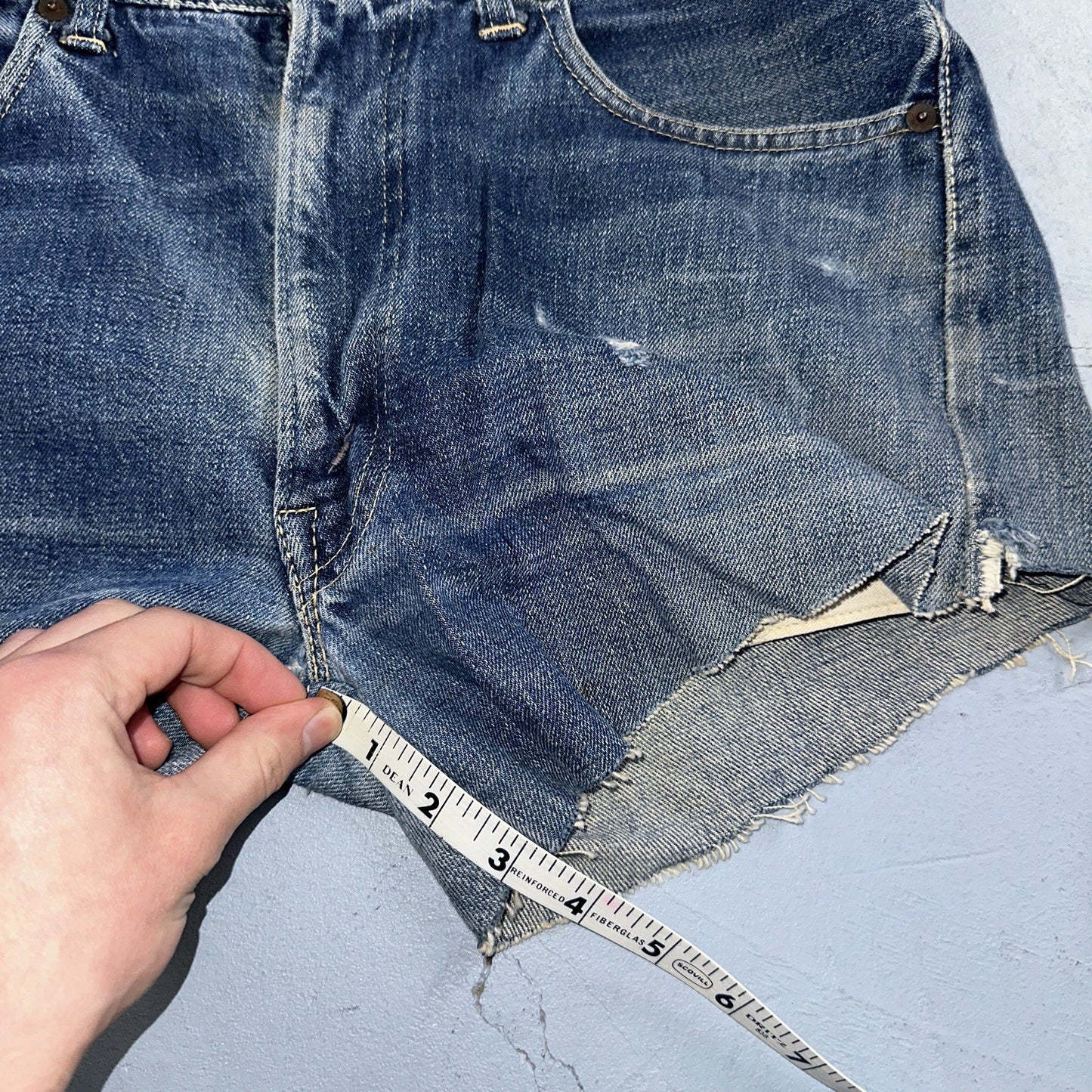 Vintage LEVIS 501XX Jeans Big E 1950s Redline Selvedge USA Jerky 40s Shorts Cut