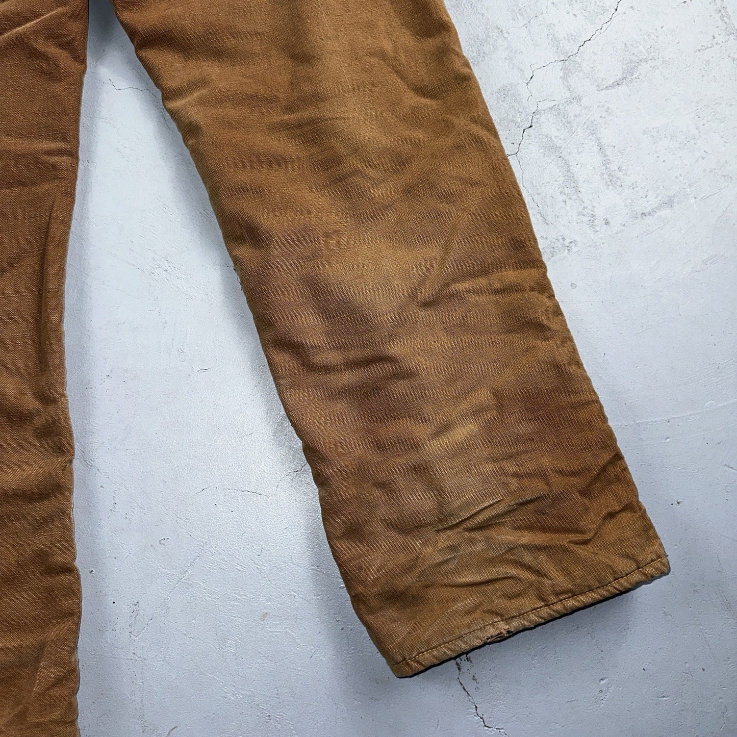 Carhartt VTG 50s 60s Double Knee Heart Logo Brown Canvas Pants 32x32 Wool Lined