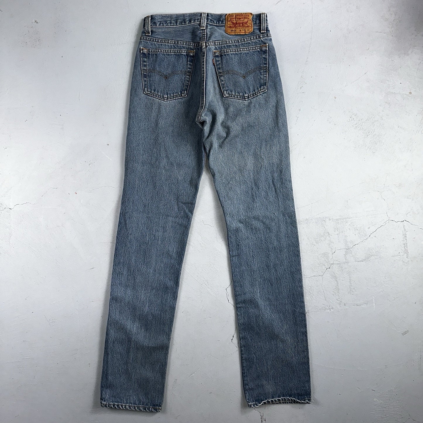 Levis 501 Vintage 90s USA XX Straight Leg Jeans Blue Med Wash 30x38 Act 27x33