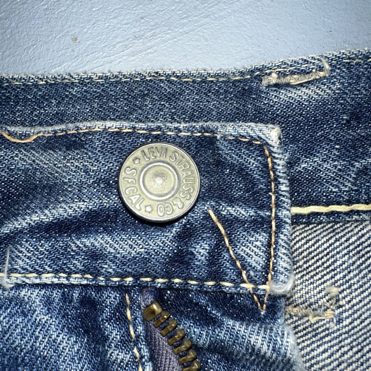 Vintage LEVIS 501XX Jeans Big E 1950s Redline Selvedge USA Jerky 40s Shorts Cut