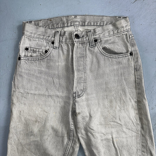 Levis 501 Vintage 80s USA XX Straight Leg Jeans Gray Light Wash 28x34 Act 27x32