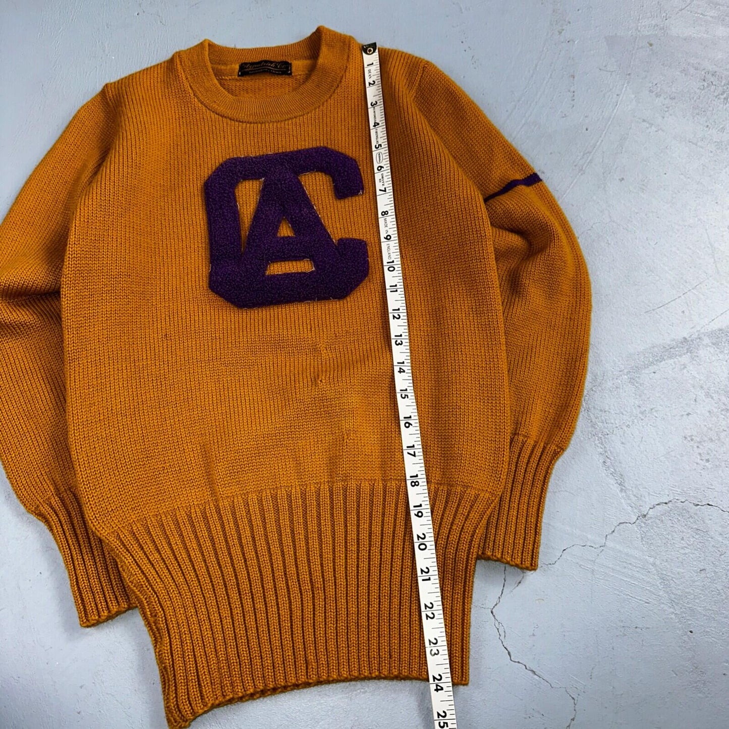 California VTG 1920s Letterman Sweater Varsity Letter University Wool Antique 20