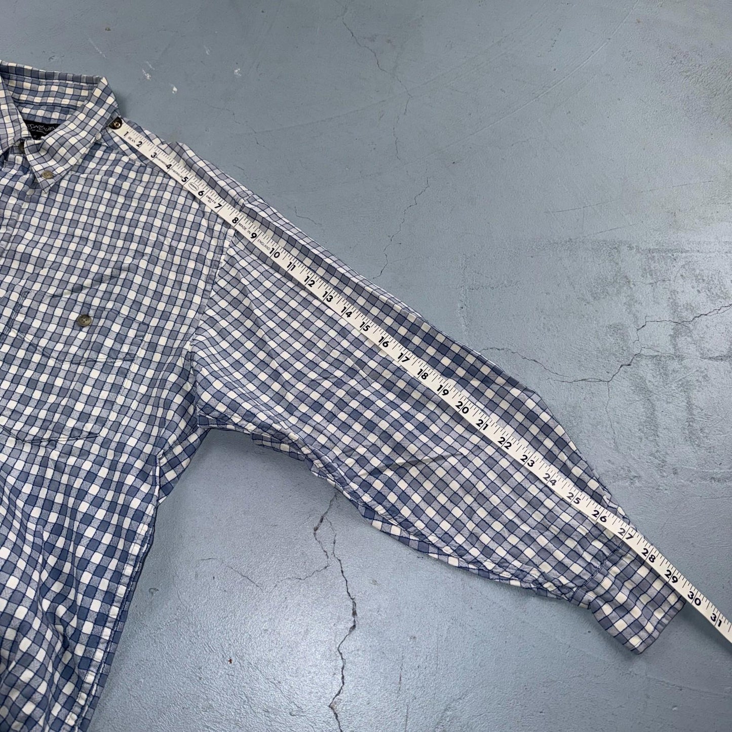 Yves Saint Laurent Pour Homme YSL Shirt Mens M Long Sleeve Plaid Button Up VTG