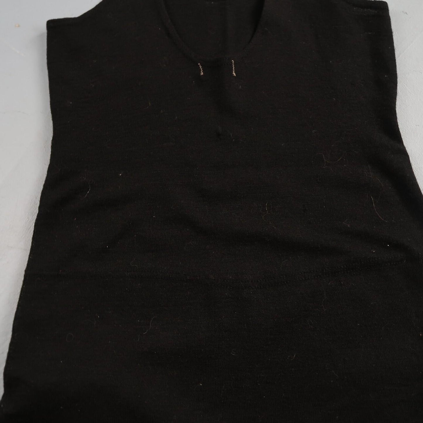 Antique 1920s Black Solid Wool Bathing Suit Women Swimsuit Art Deco 20s 30s