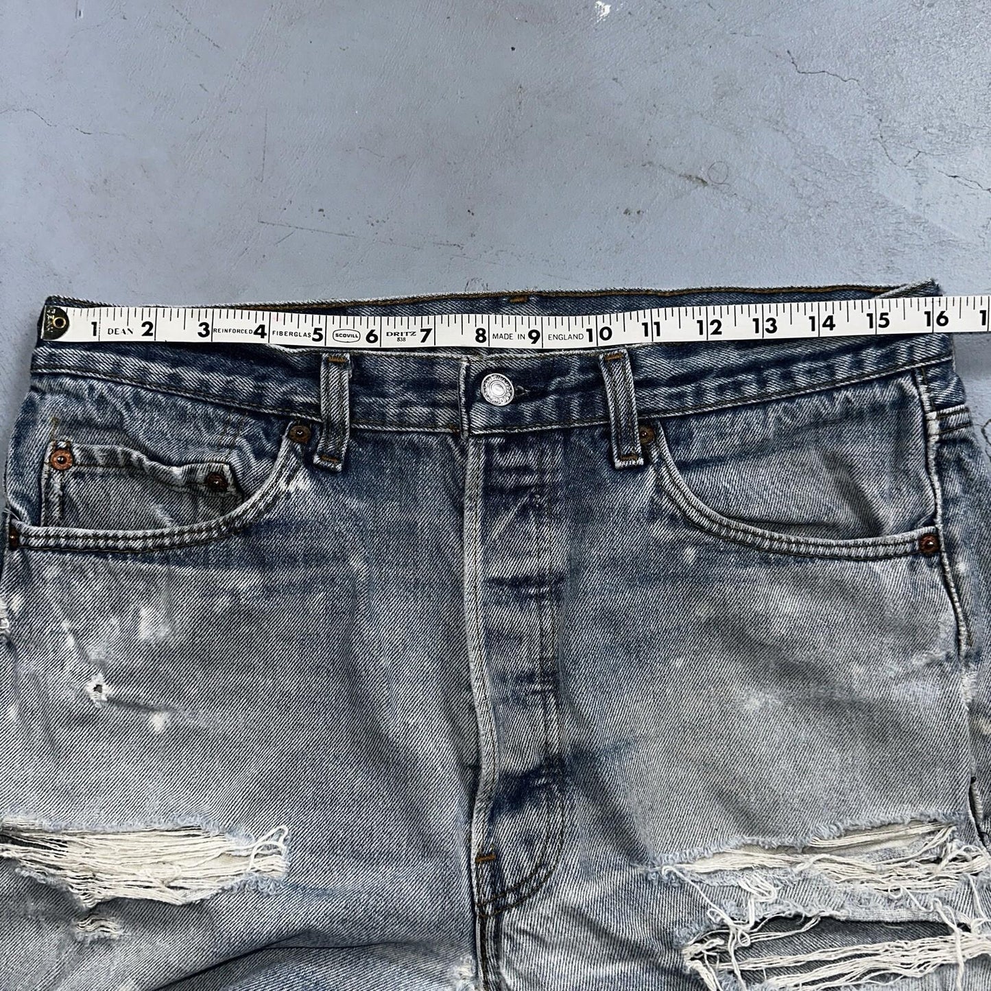 Levis 501 Vintage 90s USA XX Straight Leg Jeans 35x33 Light Wash Act 32x29