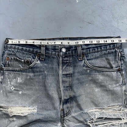 Levis 501 Vintage 90s USA XX Straight Leg Jeans 35x33 Light Wash Act 32x29