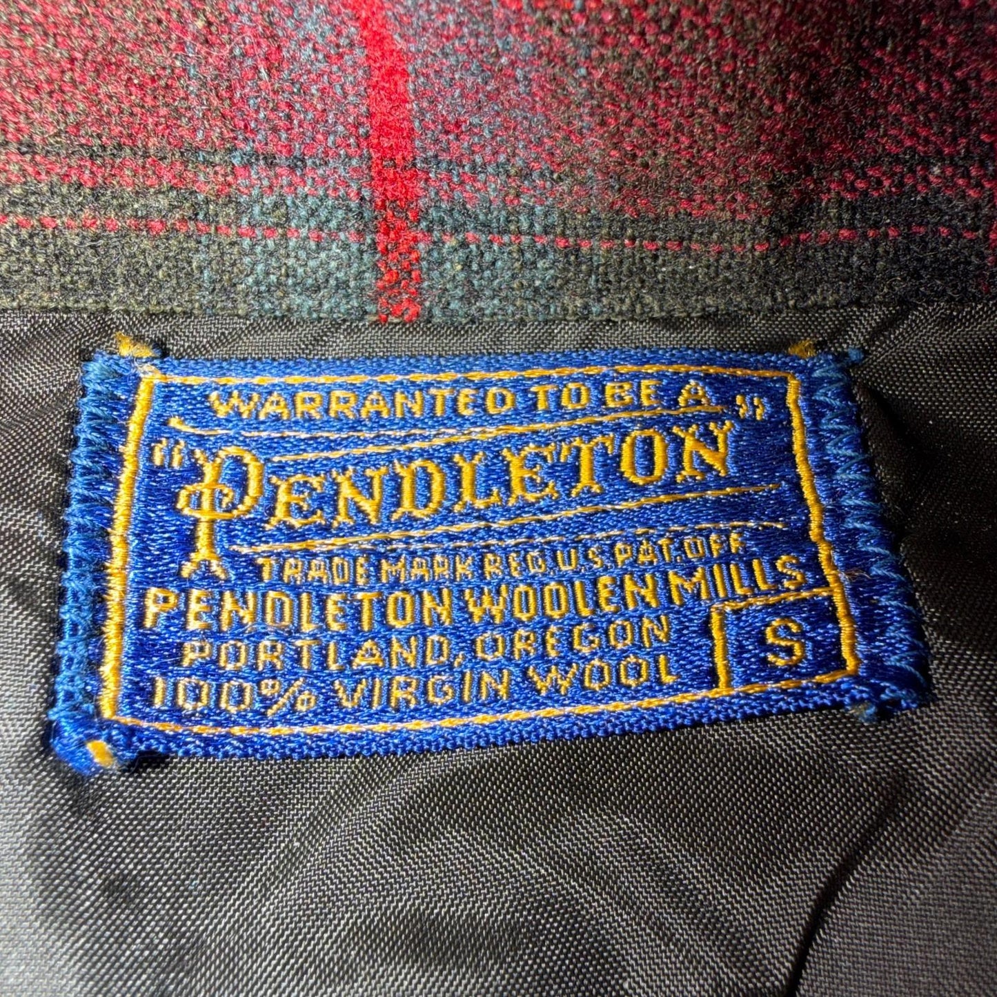 Pendleton VTG 1950s Loop Collar Board Shirt Wool Plaid Flannel Shirt Rockabilly