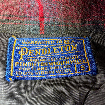 Pendleton VTG 1950s Loop Collar Board Shirt Wool Plaid Flannel Shirt Rockabilly