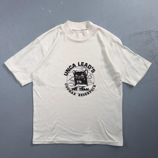 UNCA Leads Cougar Reservoir VTG T Shirt Ski Team Funny Cool Cats Fiesty 90s