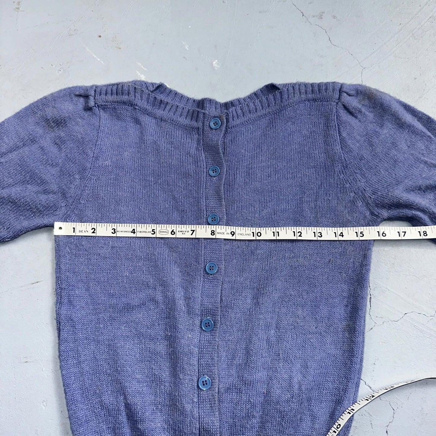 Vintage Sweater Womens Purple Open Knit Short Sleeve 80s Round Neck Top 1980s