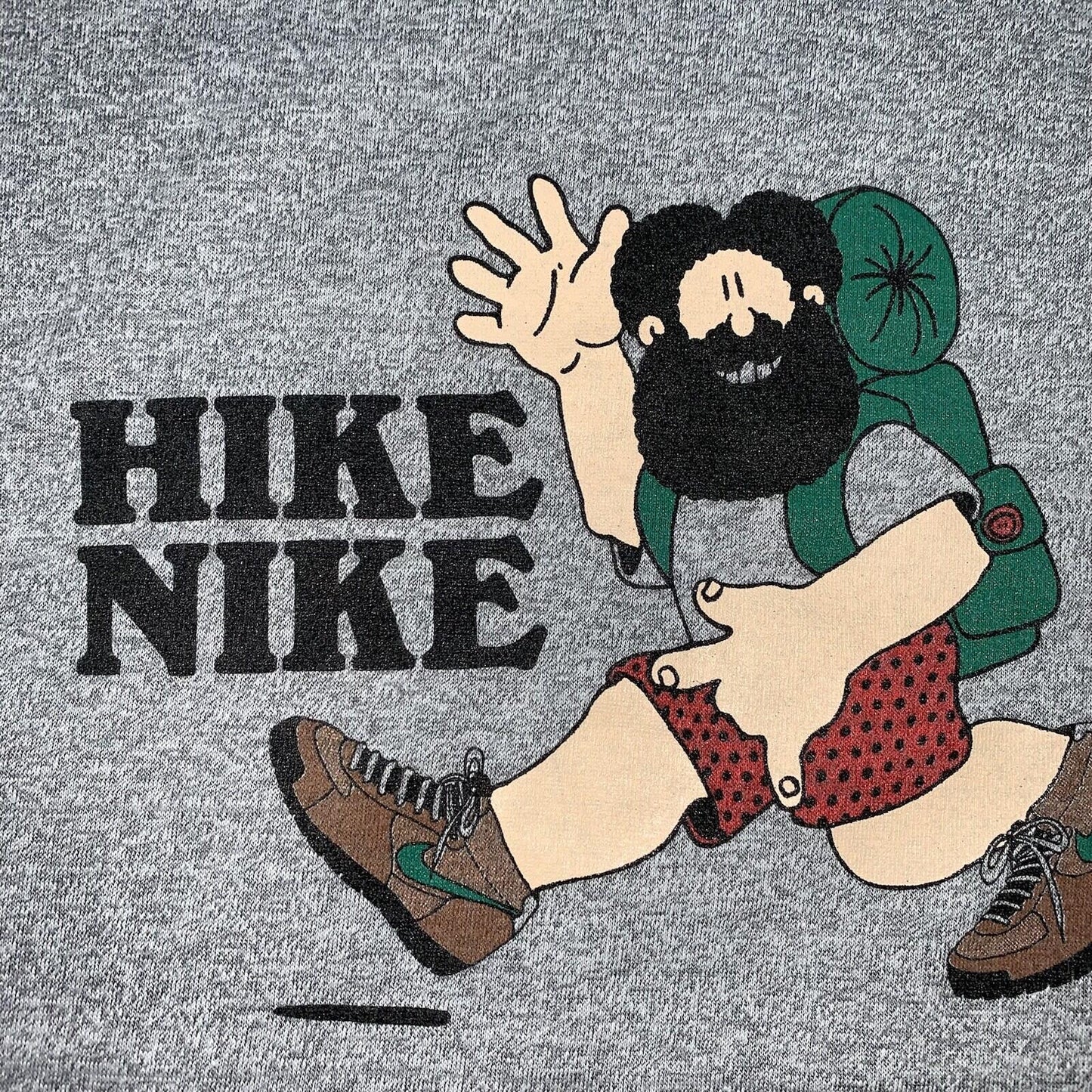 HIKE NIKE 80s Vintage T Shirt OG Rare Grail Geisha Rap Japan Gray Long Sleeve