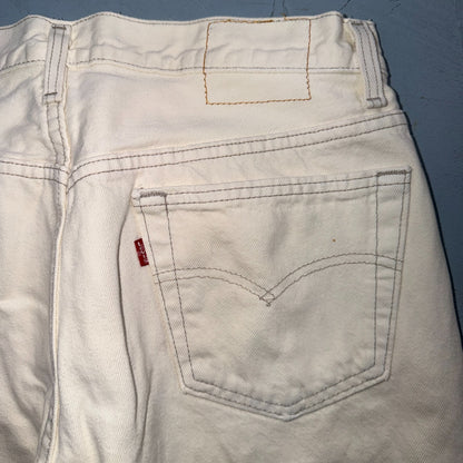 Levis 501 Vintage 80s USA XX Straight Leg Jeans White Light Wash 36x34 Act 33x32