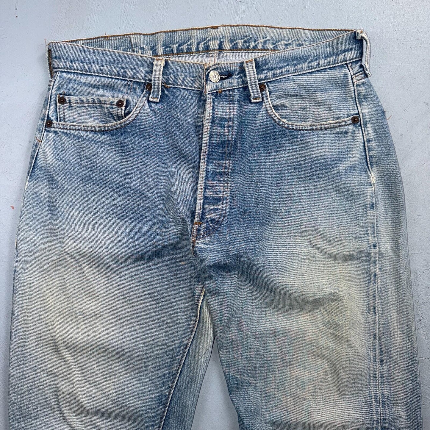 Levis 501 Vintage 80s Redline Selvedge USA XX Jeans Light Wash 35x32 Act 33x29
