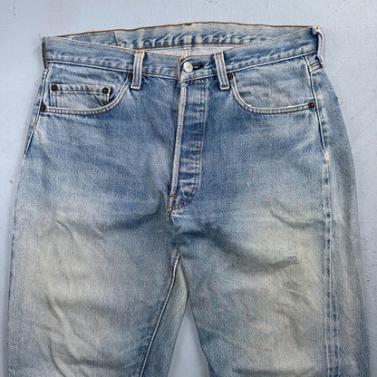 Levis 501 Vintage 80s Redline Selvedge USA XX Jeans Light Wash 35x32 Act 33x29