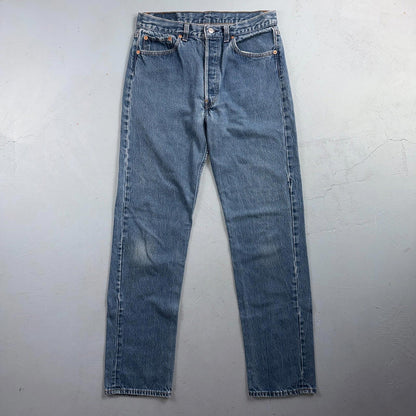 Levis 501 Vintage 80s USA XX Straight Leg Jeans Blue Light Wash 33x34 Act 31x32