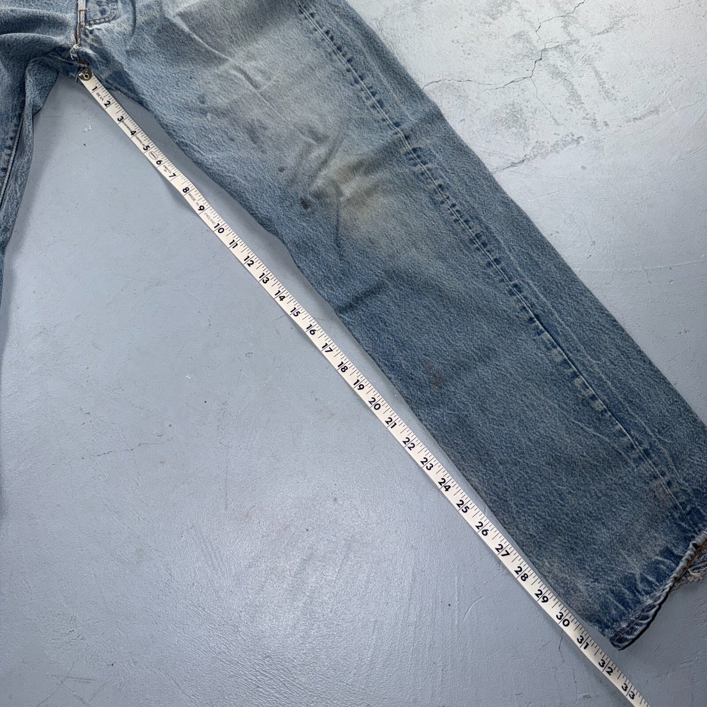 Levis 501 Vintage 80s USA XX Straight Leg Jeans Blue Light Wash Act 34x32