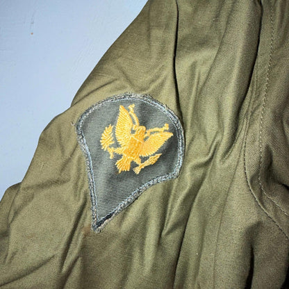1950s Korean War US Military Wool Lined Overcoat Belted Trench Coat Small VTG