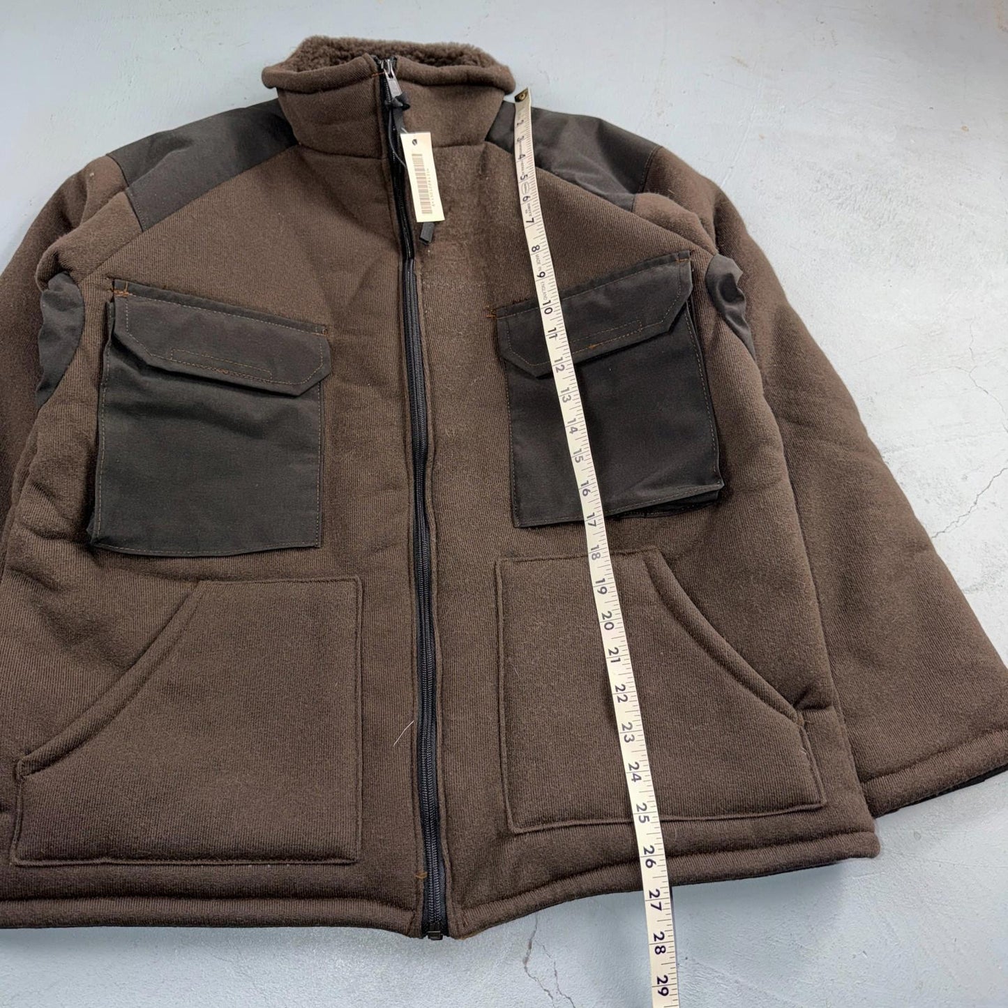 VTG 90s Sherpa Lined Full Zip Cold Weather Jacket Large Synthetic Fiber Bear